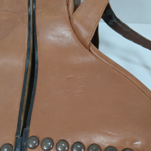 Vince Camuto brown studded wedge sandals, size 10 - Picture 9 of 12